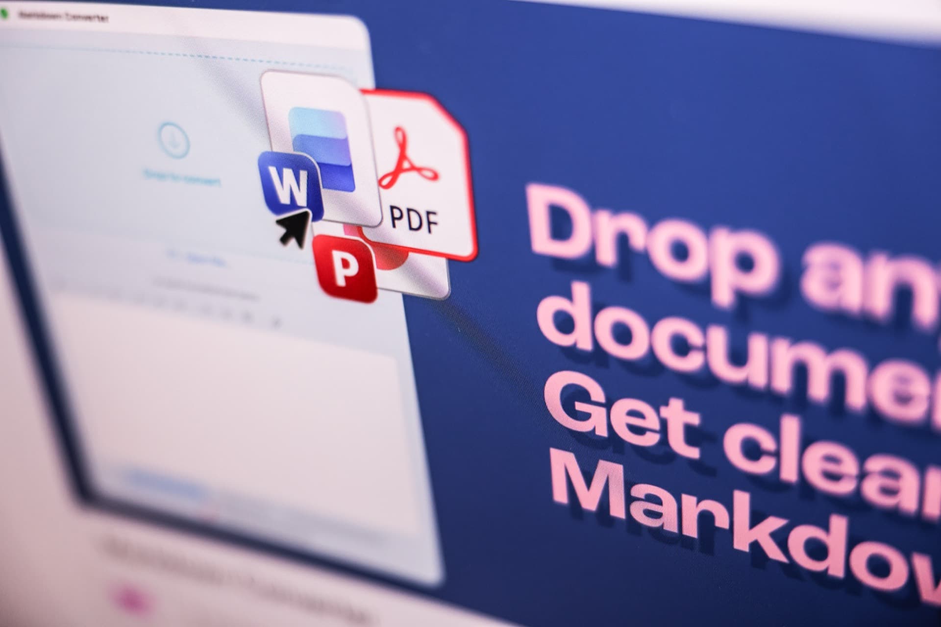 Markdown Converter workflow on screen