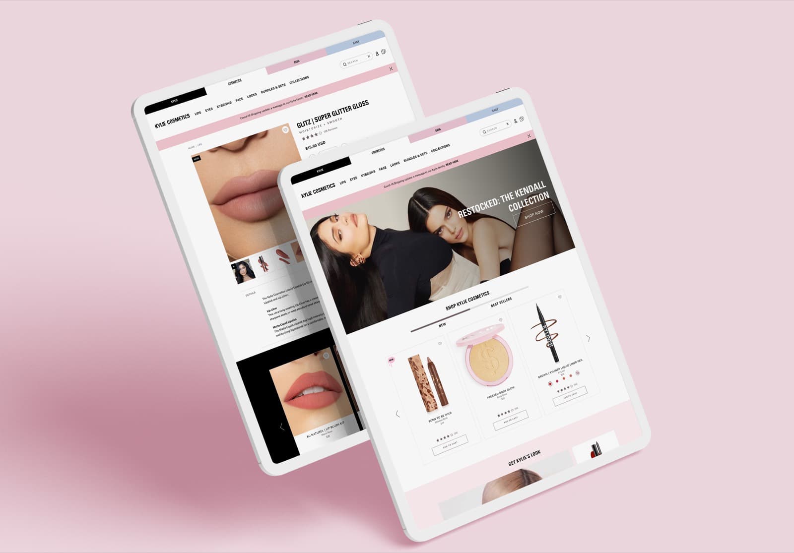 Kylie Beauty tablet experience