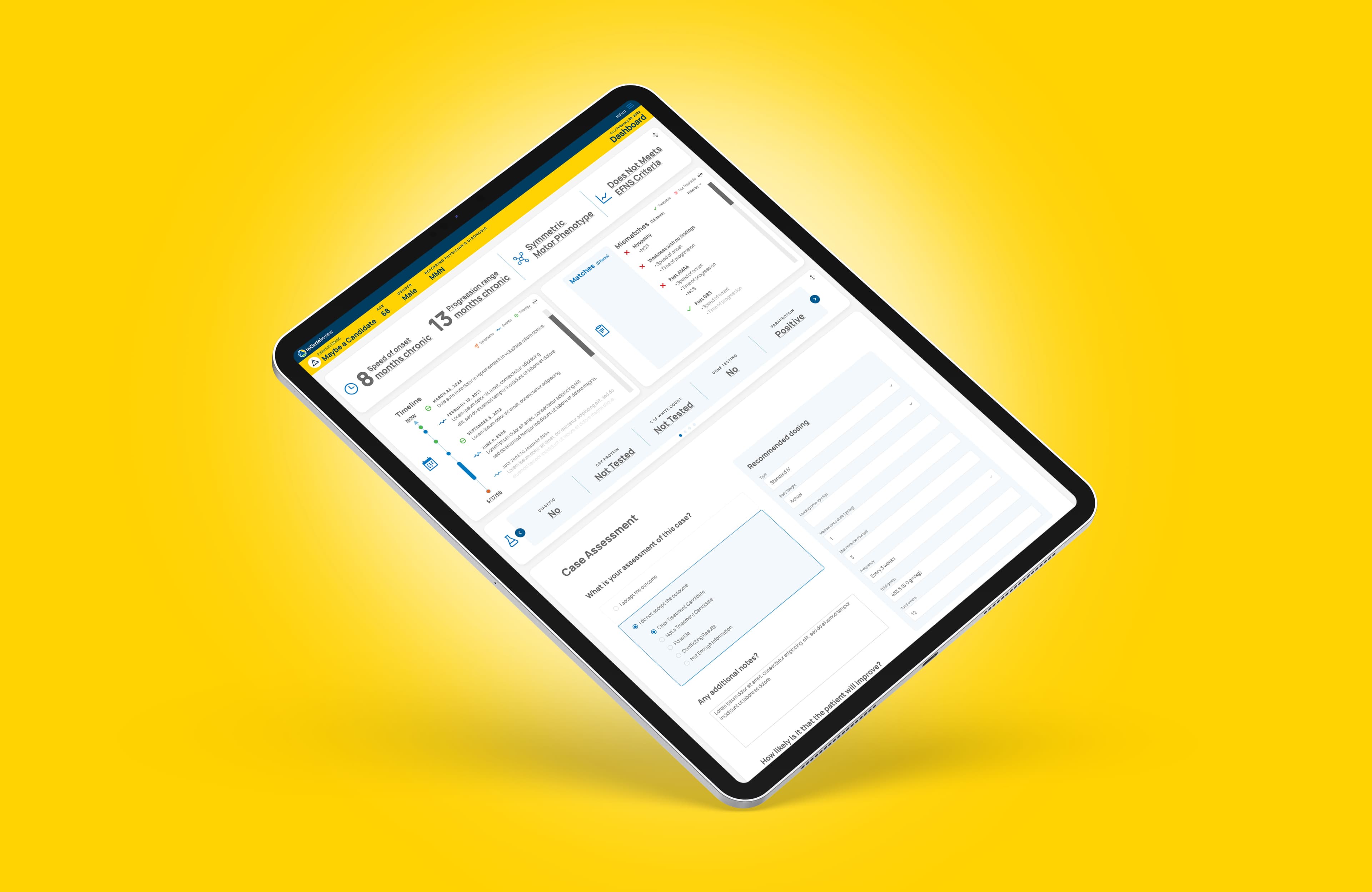 InCircle app interface on an iPad at an angle.